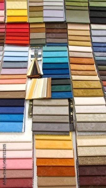 Obraz Fabric swatches in various colors and textures