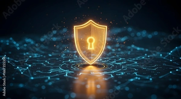 Fototapeta Cybersecurity and Data Protection Shield







