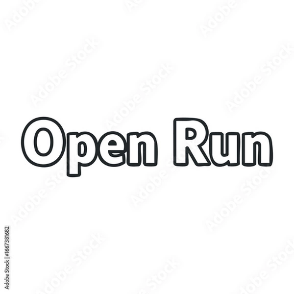 Fototapeta Exciting open run event in urban setting action-packed sports challenge thrilling atmosphere. Vector outline illustration