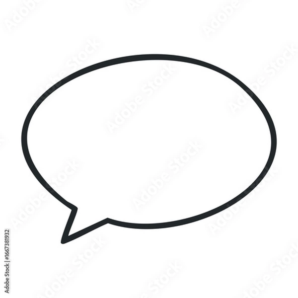 Obraz Engaging conversation bubble design digital art graphic design studio creative environment modern viewpoint. Vector outline illustration