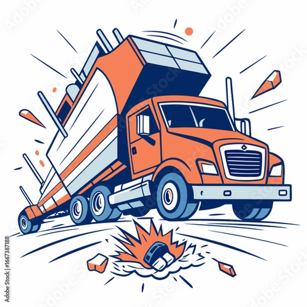 Obraz truck on the road crash