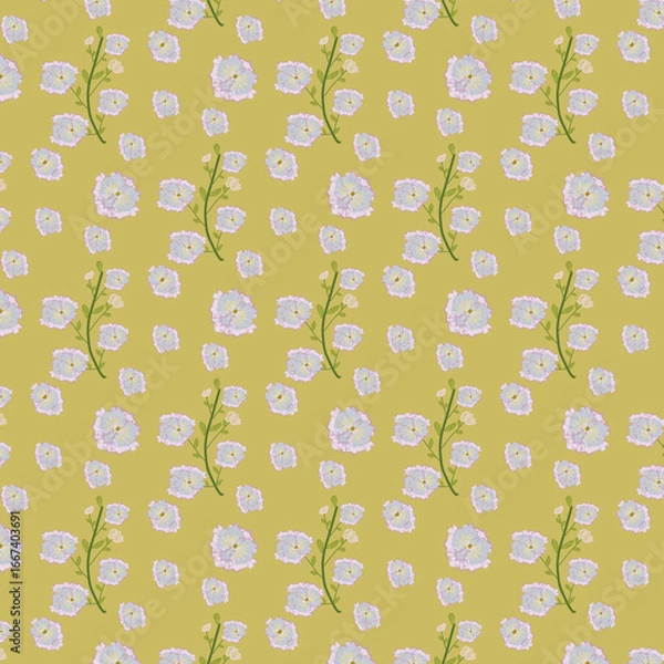 Fototapeta seamless floral pattern in gold background