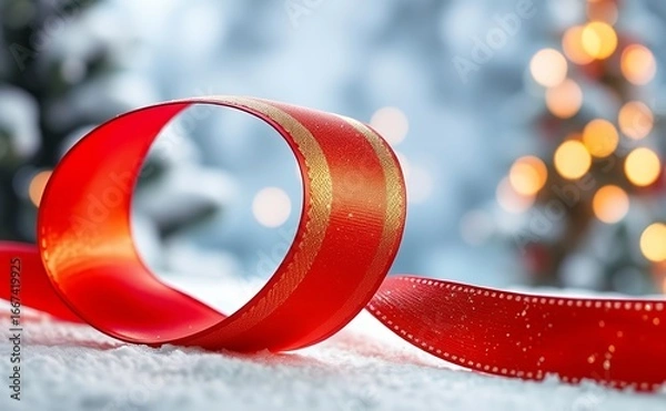 Fototapeta Vintage Ribbon and Festive Tree Background