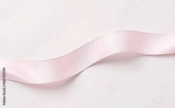 Obraz Pink Ribbon on White Surface