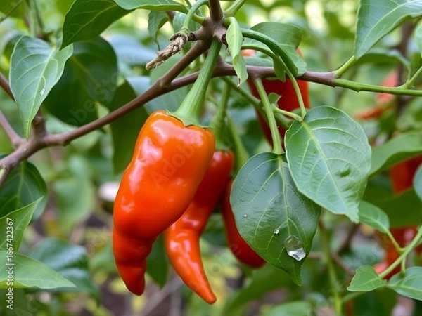 Obraz Vibrant Red Chili Peppers on a Tree