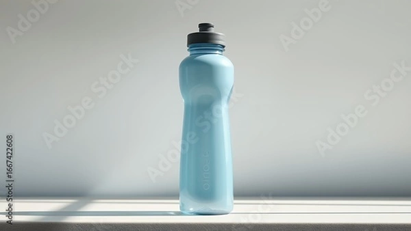 Obraz Blue Bottle Hydration - Clear Glass Background