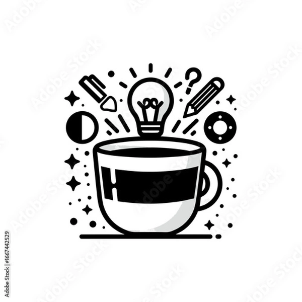 Fototapeta Coffee cup for productivity boost