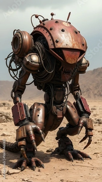 Fototapeta Robotic Companion in Futuristic Environment