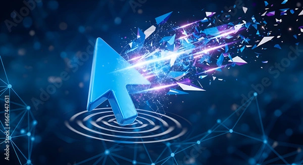 Fototapeta Internet Connection Concept with Blue Arrow Cursor