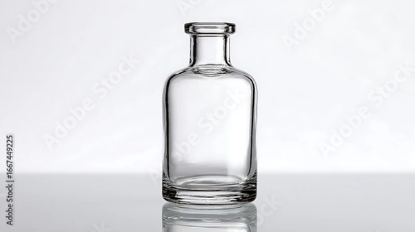 Obraz Square Clear Glass Bottle or Vase / 四角いクリアガラスのボトルまたは花瓶