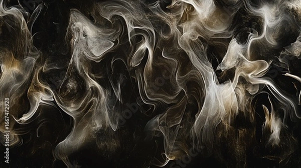 Obraz Elegant swirling patterns of white smoke creating a mesmerizing effect
