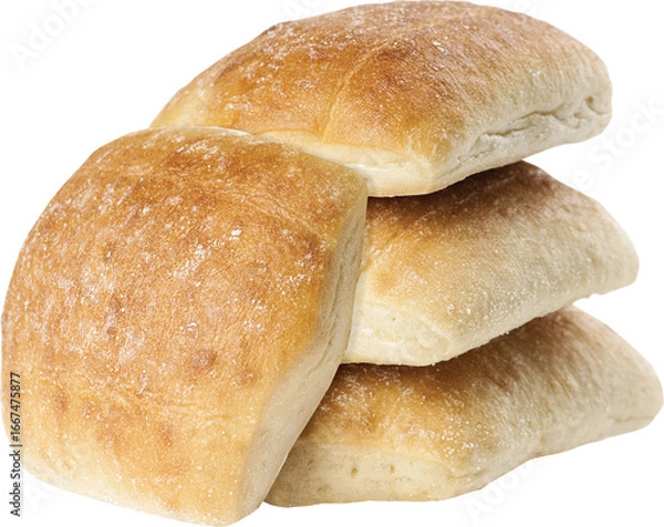 Obraz Ciabatta Bread Rolls Isolated On Transparent Background