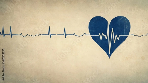 Obraz heart and heartbeat