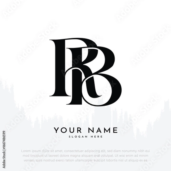 Obraz RB BR initial handwriting and luxury monogram logo