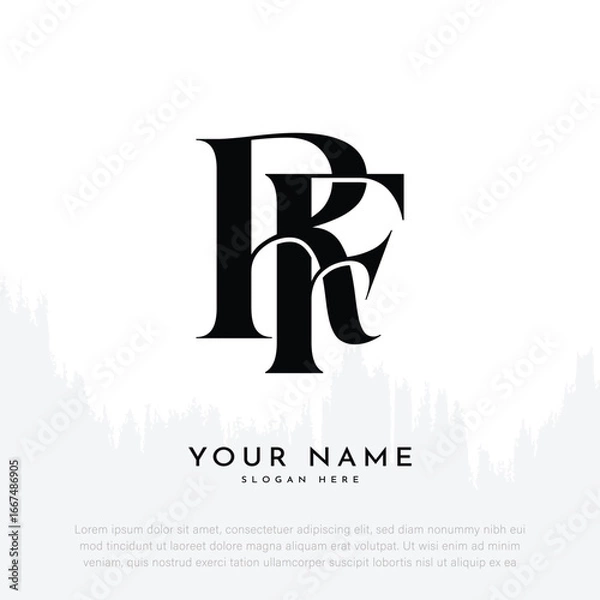 Obraz RF FR initial handwriting and luxury monogram logo
