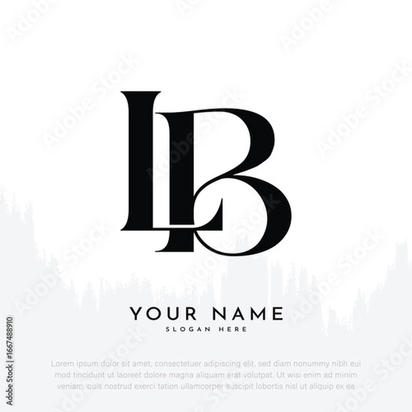 Obraz LB BL initial handwriting and luxury monogram logo