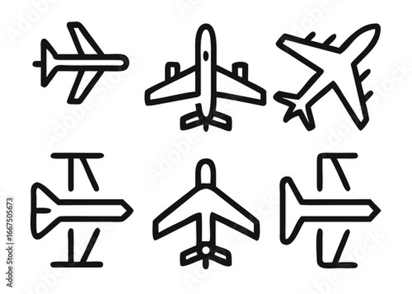 Fototapeta Comprehensive collection of air transport and aviation themed graphical elements for your design projects