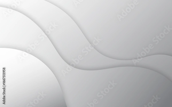 Obraz Minimal Gray Abstract Background with Soft Curved Layers for Modern Business and Presentation Design, Illustration vector 10 eps.