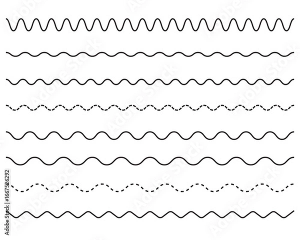 Obraz Wave line set. Zigzag.
