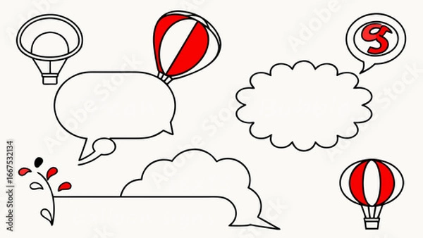 Fototapeta Communication Icons and Speech Bubbles Collection