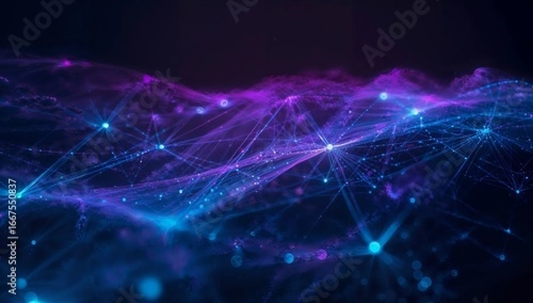 Obraz abstract digital data wave flowing