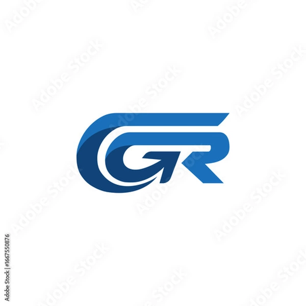 Obraz A sleek GR design with a wing-like curve suggesting speed and motion