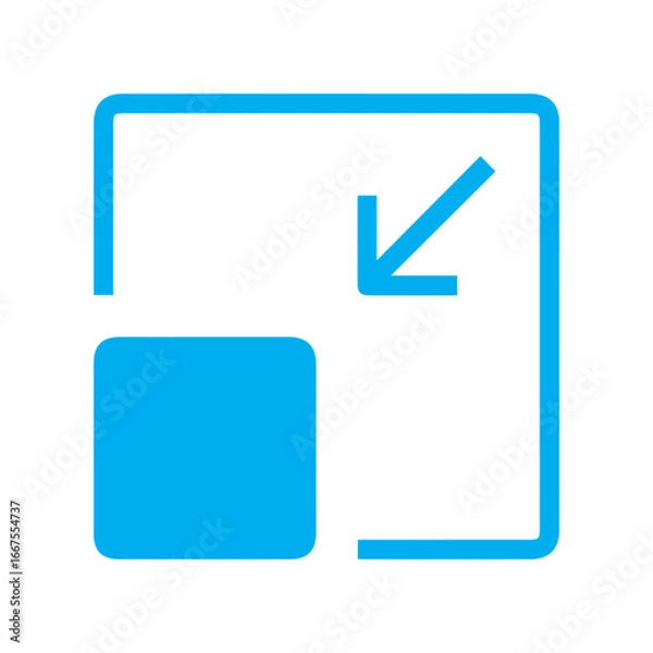 Obraz Downsize minimize scale colored icon