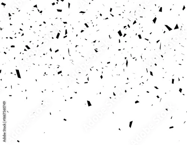 Obraz Black confetti falling white background