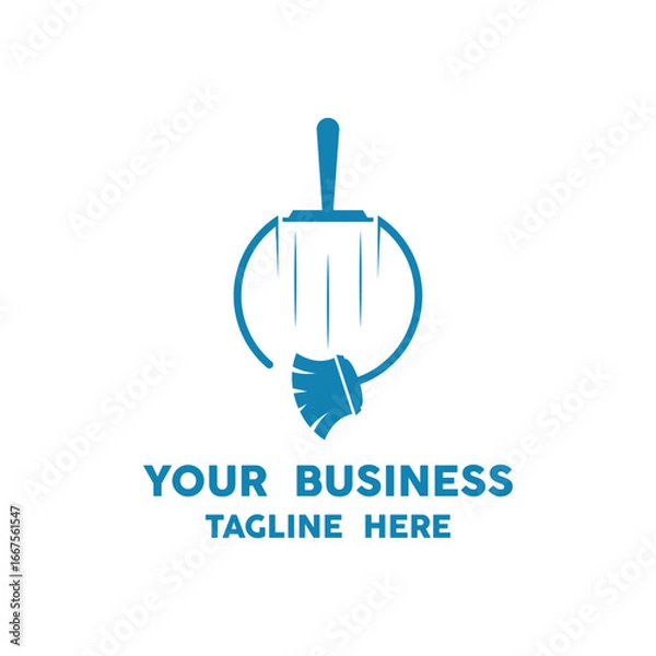 Fototapeta Home Cleaning Services Logo Design Vector