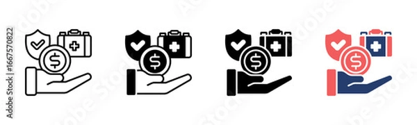 Fototapeta Benefits icon sheet multiple style collection