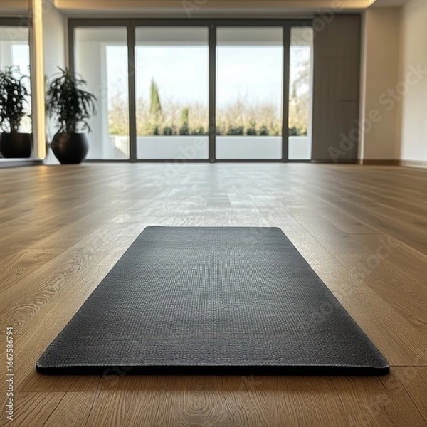 Obraz Minimalist Yoga Mat in a Bright Studio