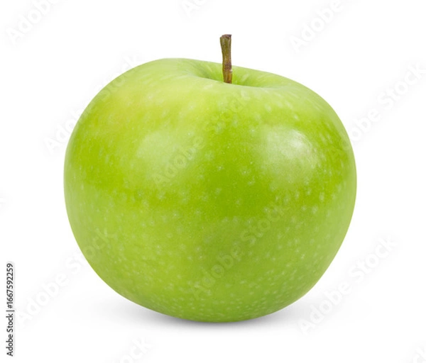 Fototapeta Fresh green apple on transparent png ((Image from camera)