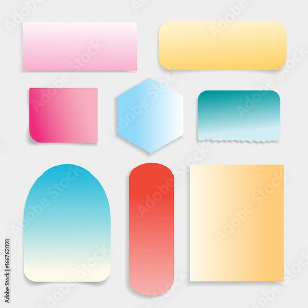 Fototapeta Vector collection of different colored paper