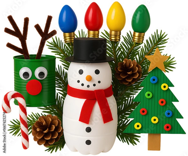 Fototapeta 재활용품을 이용한 크리스마스 장식