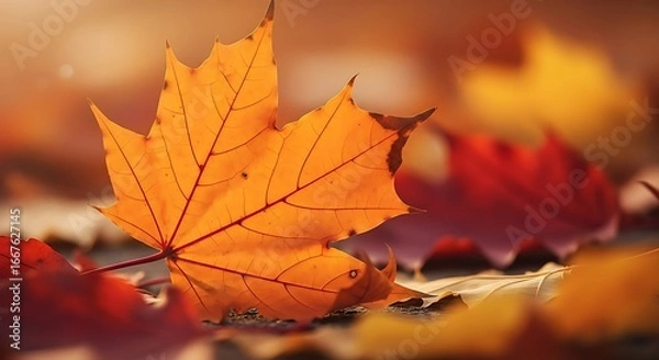 Obraz Autumn Maple Leaf Close Up.