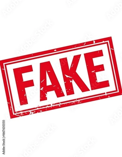 Fototapeta Red Rectangular Fake Stamp Image