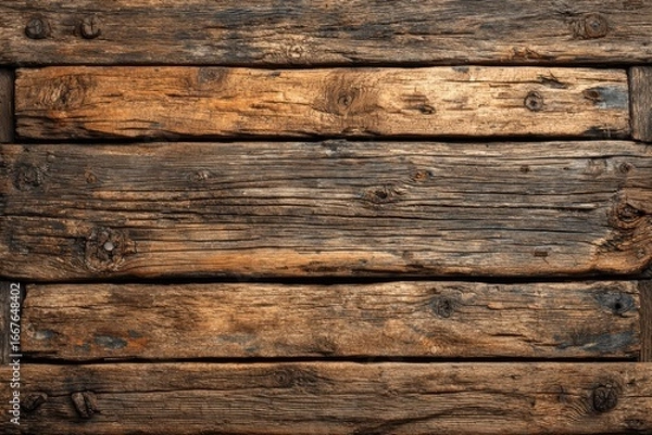 Obraz Weathered wood planks in horizontal rows (1)