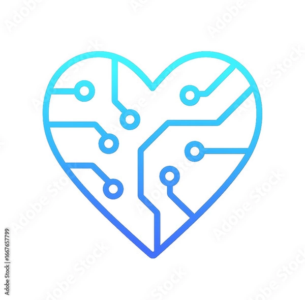 Obraz Modern Circuit Board in a Heart Shape
