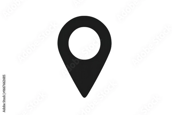 Fototapeta Black location pin icon showing specific place on transparent background