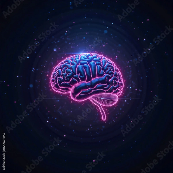 Fototapeta human brain in the night