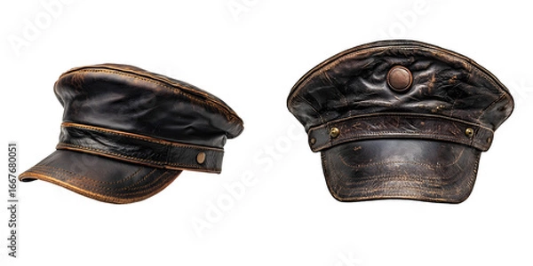 Fototapeta Pilot hat isolated on a transparent background 