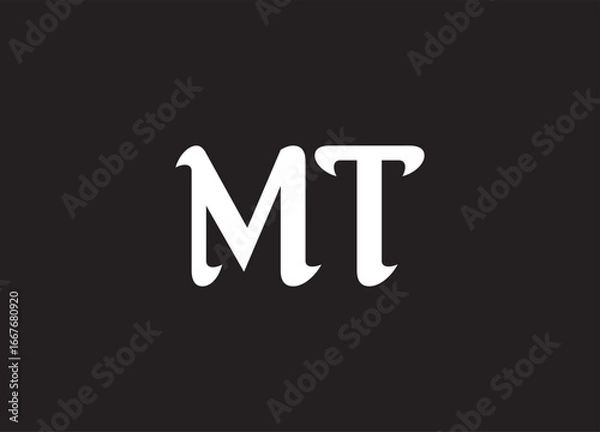 Obraz MT letter logo and initial logo design