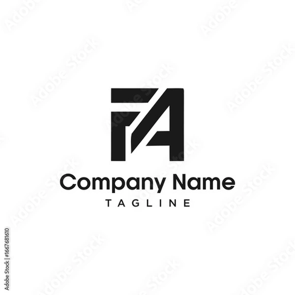 Fototapeta vector logo of the initials FA