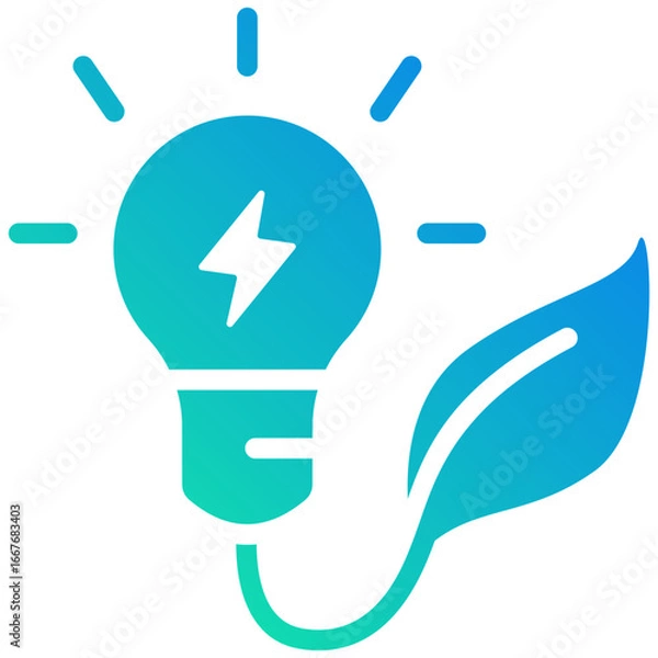 Fototapeta lightbulb gradient fill icon