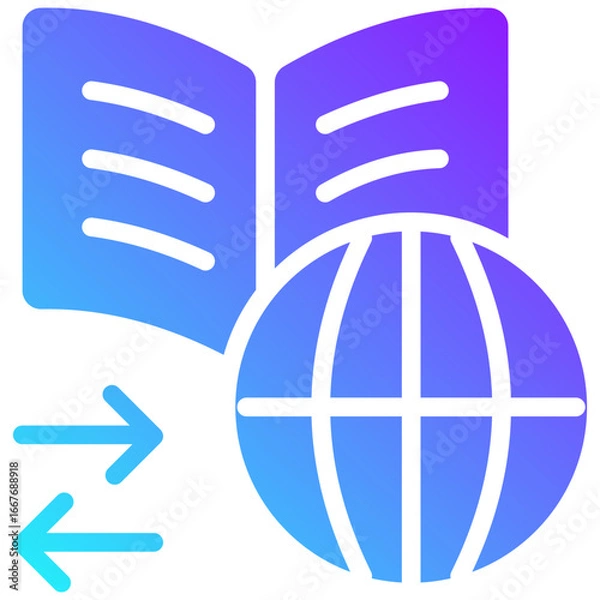 Fototapeta language gradient fill icon