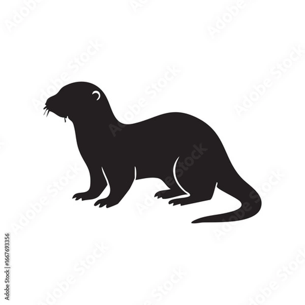 Fototapeta silhouette of a otter vector