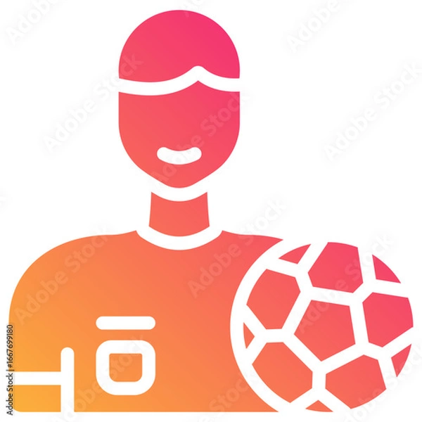 Obraz soccer player gradient fill icon