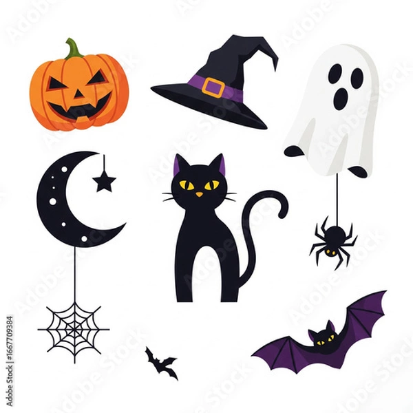 Fototapeta Halloween set 