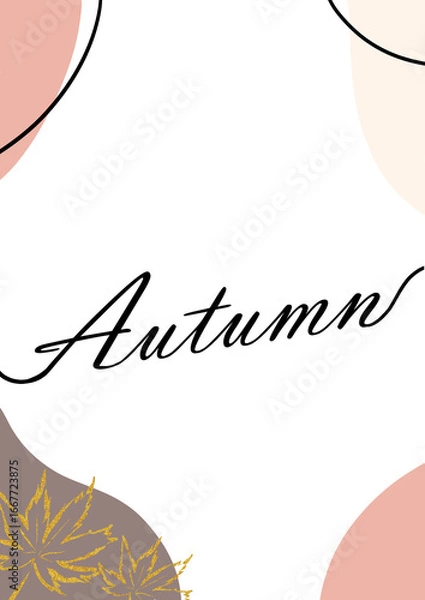 Fototapeta シンプルな秋イラスト　名刺・壁紙