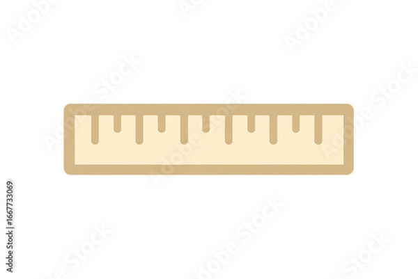 Obraz Wooden ruler icon measuring length on transparent background